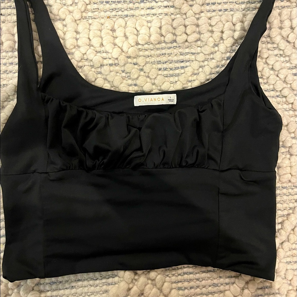 O.Vianca Hourglass squared neck ruched top